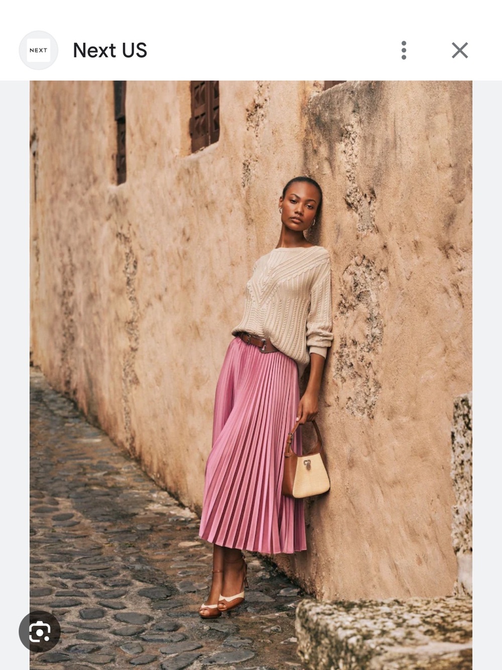Lauren Ralph Lauren Pink Pleated Satin Midi Skirt